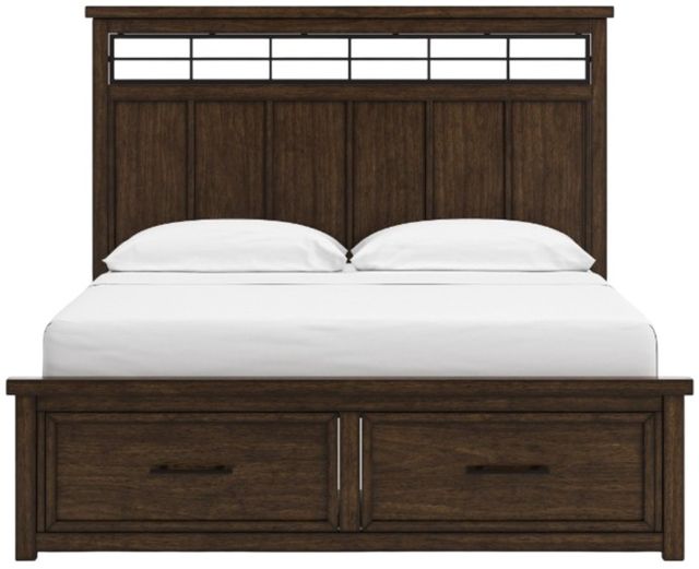 Signature Design by Ashley® Taffenbrook Medium Brown California King Storage Panel Bed-2