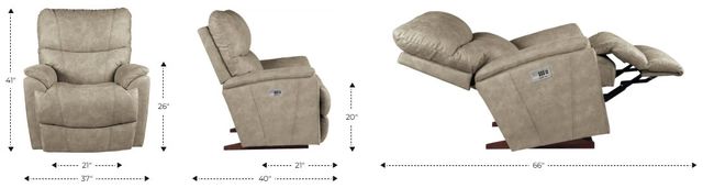 La-Z-Boy® Trouper Dove Power Rocking Recliner with Headrest-2