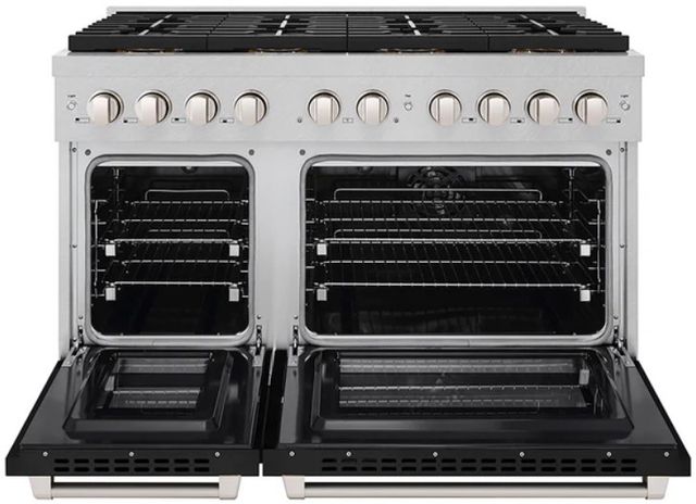 ZLINE Paramount 48" 6.7 cu. ft. Satin Stainless Steel Paramount Dual Fuel Range with 8 Burner DuoPro™ Cooktop and Dual Ovens-1