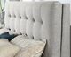 Furniture of America® Leomin Gray Queen Upholstered Panel Bed-1