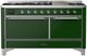 Ilve® Majestic III 60" Emerald Green Pro Style Dual Fuel Natural Gas Range with Solid Door and Chrome Trim-0