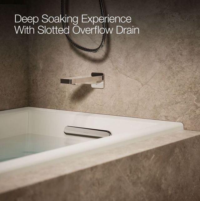 KOHLER® Underscore® Biscuit 60" x 30" Drop-In/Alcove Heated Whirlpool Bath - Right Drain-4