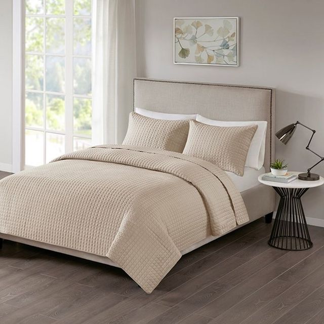 Olliix by 510 Design Otto Khaki Full/Queen 3 Piece Reversible Coverlet Set-3