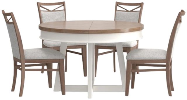 Parker House® Americana Modern 5-Piece Weathered Natural Round Dining Table Set with Cotton Base-0