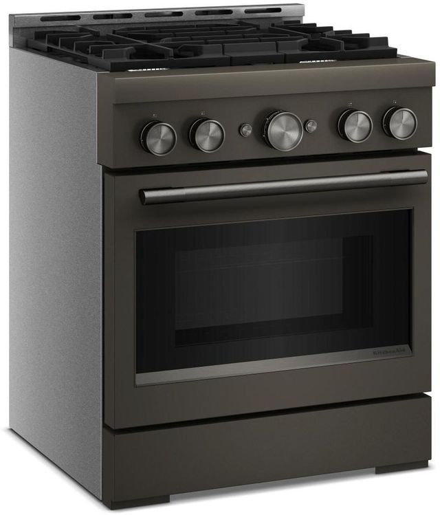 KitchenAid® 30" Black Ore Pro Style Gas Range with No Preheat Air Fry Mode-2