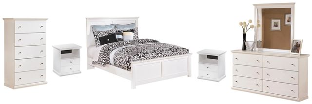 Signature Design by Ashley® Bostwick Shoals 6-Piece White Queen Panel Bed Set-0