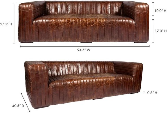 Moe's Home Collection Castle Dark Brown Sofa-2