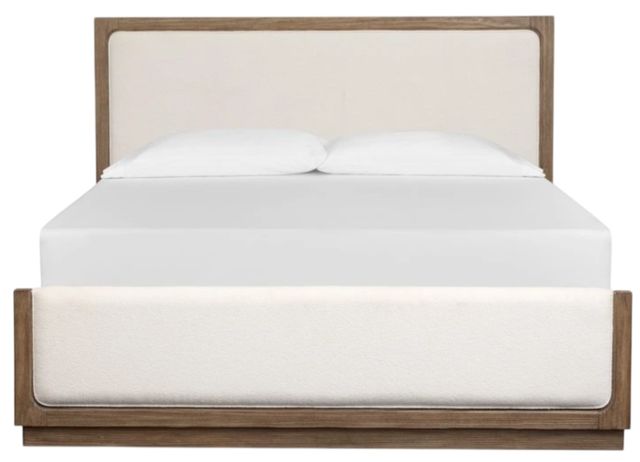 Magnussen Home® Westbourne Dark Umber/Milo Ivory Queen Upholstered Panel Bed-1