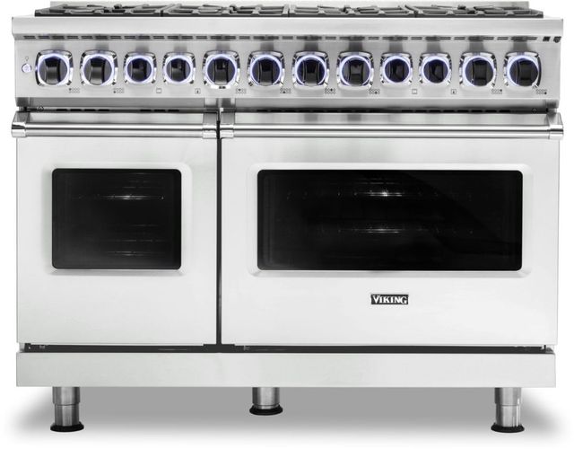 Viking® 7 Series 48" Frost White Pro Style Dual Fuel Liquid Propane Range-0