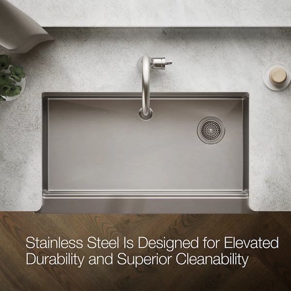 KOHLER® Strive® Stainless Steel 36" Undermount Single-Bowl Farmhouse Workstation Kitchen Sink-4