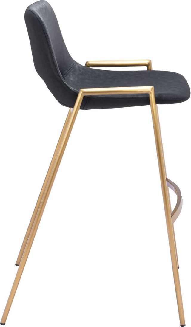 Zuo® Modern Desi Black/Gold Barstool Chair-1