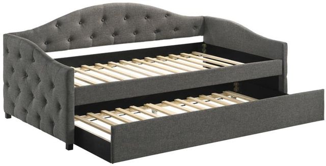Coaster® Sadie Grey Upholstered Twin Daybed with Trundle-1