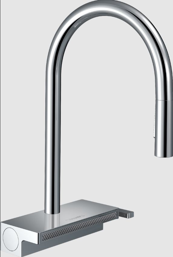 Aquno Select Chrome 3-Spray Pull-Down HighArc Kitchen Faucet-0