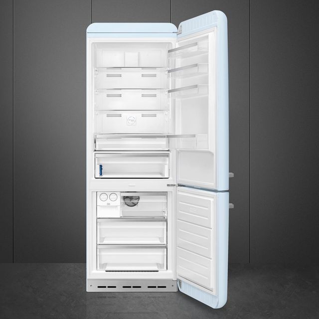 Smeg Retro Style 28 in. 18.0 Cu. Ft. Pastel Blue Bottom Freezer Refrigerator-4