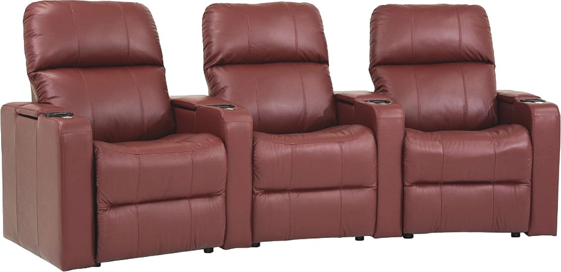 Elite 3 Piece Home Theater Seating Power Reclining w/LED & Tables