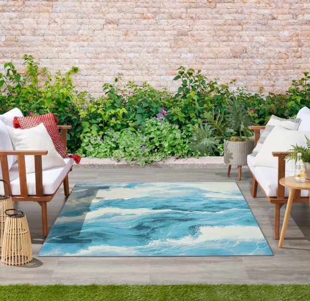 Nourison Home™ Color Splash Blue/Ivory 5'x7' Coastal Area Rug-3