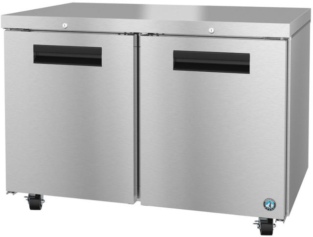 Hoshizaki Steelheart® 48" 12 Cu. Ft. Stainless Steel Two Section Undercounter Freezer with Stainless Doors and Lock-2