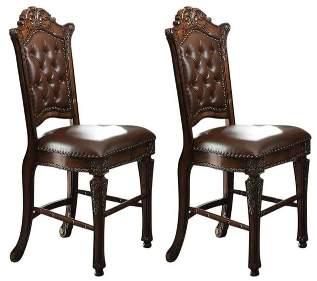 ACME Furniture Vendome 2-Piece Cherry Counter Height Side Chair Set-3