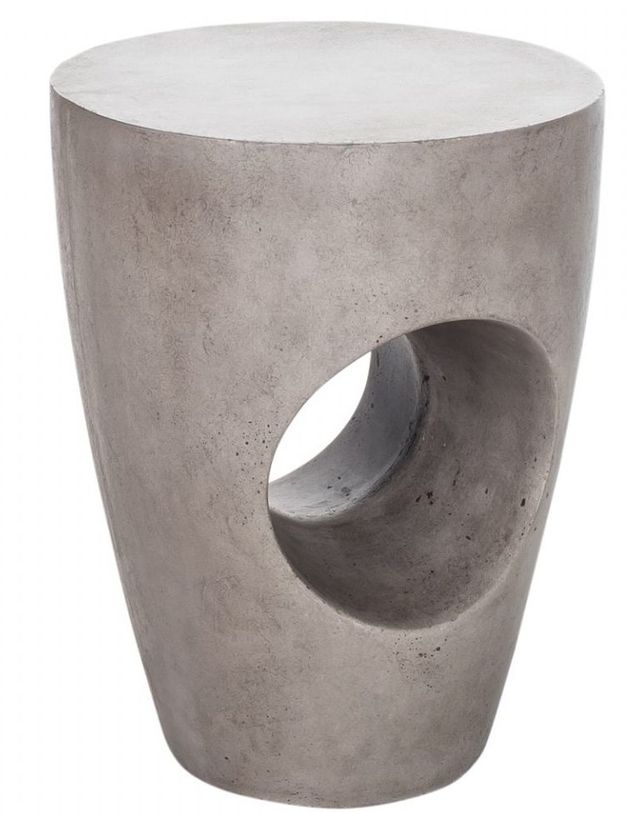 Moe's Home Collection Aylard Dark Grey Concrete Outdoor Stool-1