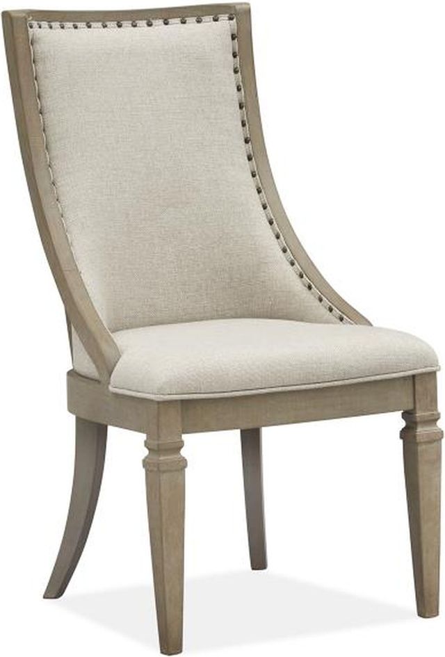 Magnussen Home® Lancaster 2-Piece Dovetail Grey Dining Arm Chair Set with Upholstered Seat and Back-0