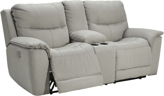 Signature Design by Ashley® Next-Gen Gaucho Fossil Power Reclining Loveseat with Console-1