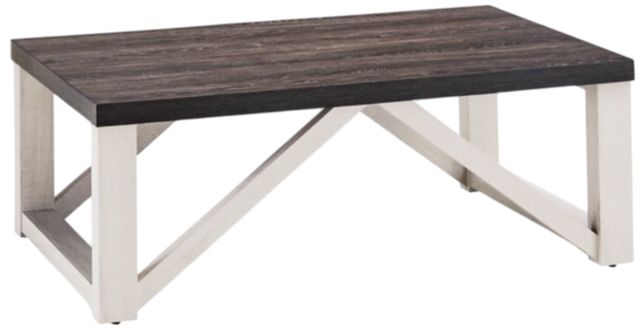 American Wholesale Furniture Danville 3-Piece Gray Occasional Table Set with Antiqued White Base-3