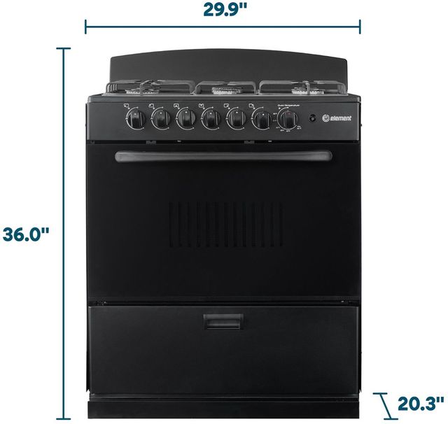 Element® 30” Black Freestanding Gas Range-2