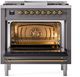 Ilve® Nostalgie II Series 36" Graphite Matte Pro Style Dual Fuel Range-2