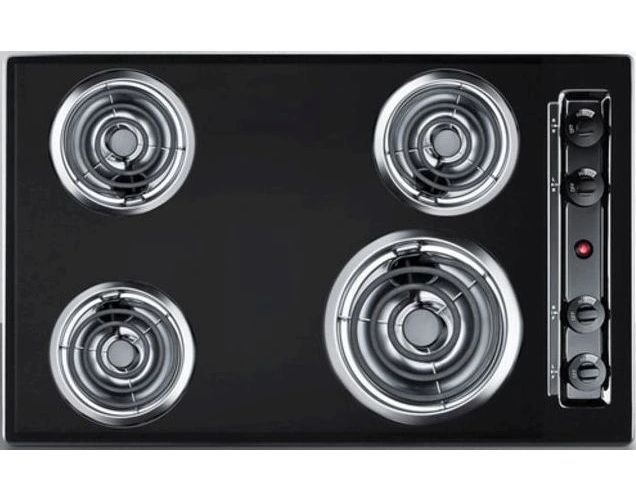 Summit® 30" Black Electric Cooktop-0
