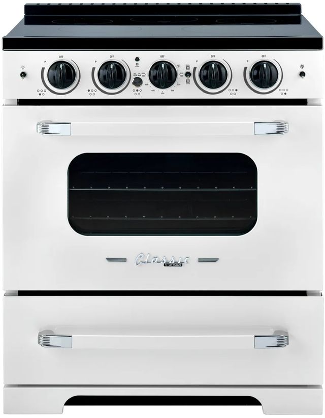 Unique Appliances Classic Retro 30" Marshmallow White Slide-In Induction Range-0