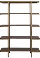 International Furniture Direct Onix Cocoa Brown/Gold Bookcase-5