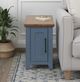 Legends Home Ithaca Bourbon Chairside Table with Blue Denim Base-1