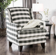 Furniture of America® Patricia Black/White Accent Chair-1