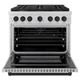 ZLINE Autograph Edition Paramount 36" Stainless Steel Pro Style Dual Fuel Range with Matte Black Accents-2