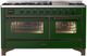 Ilve® Majestic III 60" Emerald Green Pro Style Dual Fuel Natural Gas Range with Triple Glass Door and Burnished Trim-0