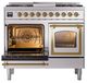Ilve® Nostalgie II Noblesse 40'' Stainless Steel Pro Style Dual Fuel Range with Brass Trim-3