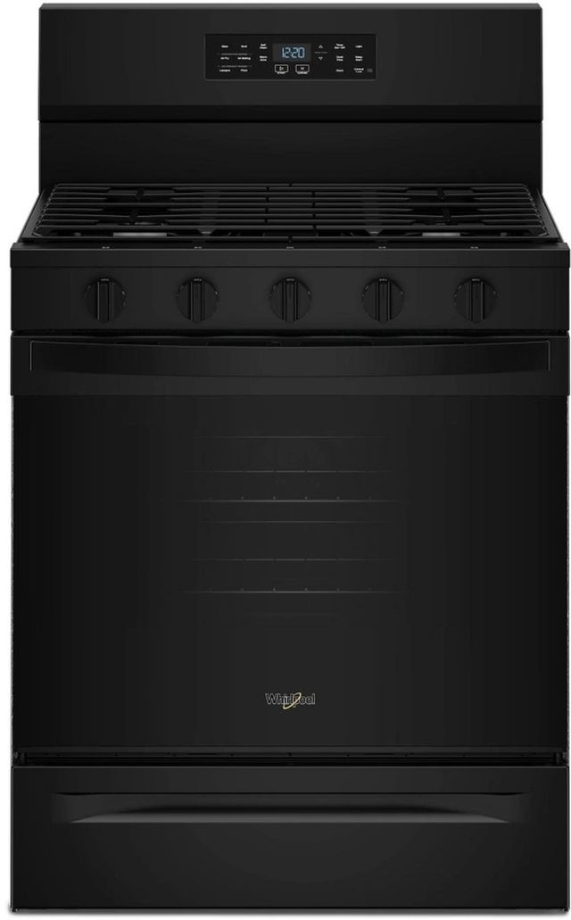 Whirlpool® 30" Black Freestanding Gas Range with Air Cooking Technology-0