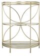 A & B Home 2-Tier Gold Teagan Metal Shelf With Glass -1