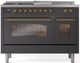 Ilve® Nostalgie II Series 48" Graphite Matte Pro Style Dual Fuel Range-0