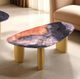 Furniture of America® Northwich Black/Gray Coffee Table with Matte Gold Base-1