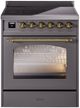 Ilve® Nostalgie II Series 30" Matte Graphite Pro Style Induction Range-0