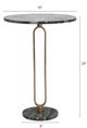 A & B Home Alexus Black Marble Top Side Table with Gold Aluminum Body-1