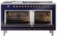 Ilve® Nostalgie II Noblesse 60'' Midnight Blue Pro Style Dual Fuel Range with Burnished Trim-2