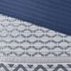 Olliix by Madison Park Bennett 4 Piece Reversible Jacquard Navy Full/Queen Coverlet Set-2