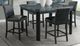 Elements International Francesca 5-Piece Black Square Counter Height Dining Set-0