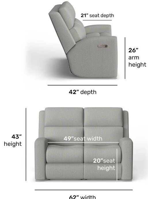 Flexsteel® Customizable Score 62" Power Reclining Loveseat with Power Headrests and Lumbar-2