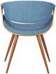 Armen Living Butterfly 2-Piece Blue/Walnut Dining Chair Set-4