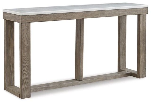 Signature Design by Ashley® Loyaska Ivory Sofa Table with Brown Base -0
