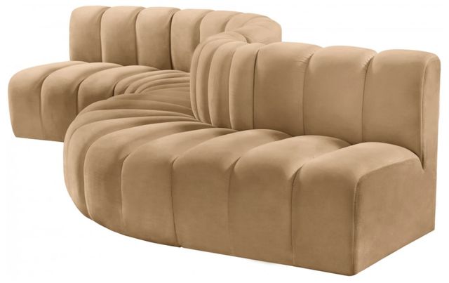 Meridian Furniture Arc 6-Piece Camel Velvet Sectional-3