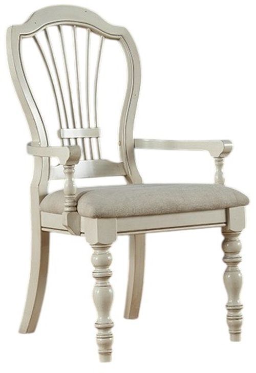 HH2 Home Pine Island 2-Piece Old White Wheat Arm Chair Set